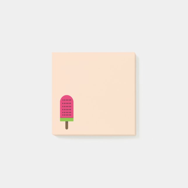 Niedliche Rosa Wassermelone Eiskunstwerk aus Pop Post-it Klebezettel (Vorderseite)