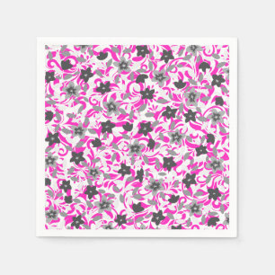Niedliche, rosa, weiße abstrakte Blume Serviette