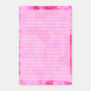 Niedliche rosa Wolken Lined Pink Post Anmerkungen Post-it Klebezettel