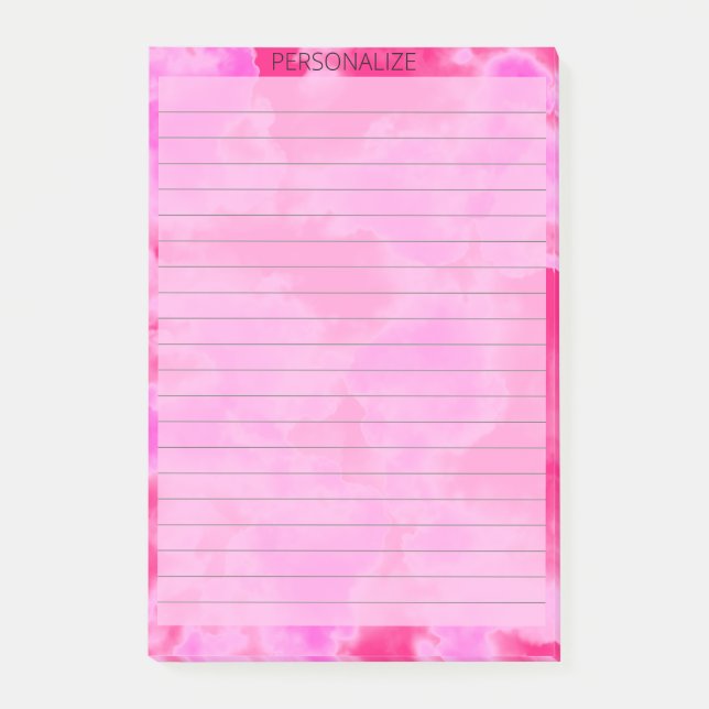 Niedliche rosa Wolken Lined Pink Post Anmerkungen Post-it Klebezettel (Vorderseite)
