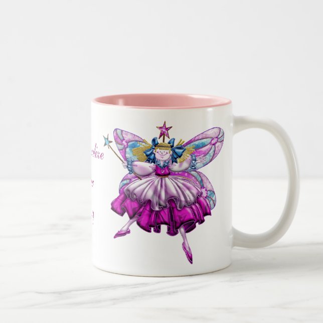 Niedliche rosa Zuckerpflaumen-Feen Zweifarbige Tasse (Rechts)