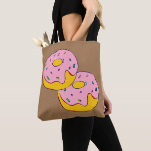 Niedliche, rosafarbene Krapfen, süße Dessertkunst Tasche