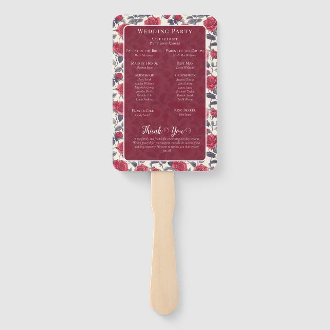 Niedliche Rose Fächer (Rückseite)