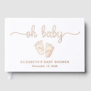 Niedliche Rose Gold Foil Girl Dusche Gästebuch