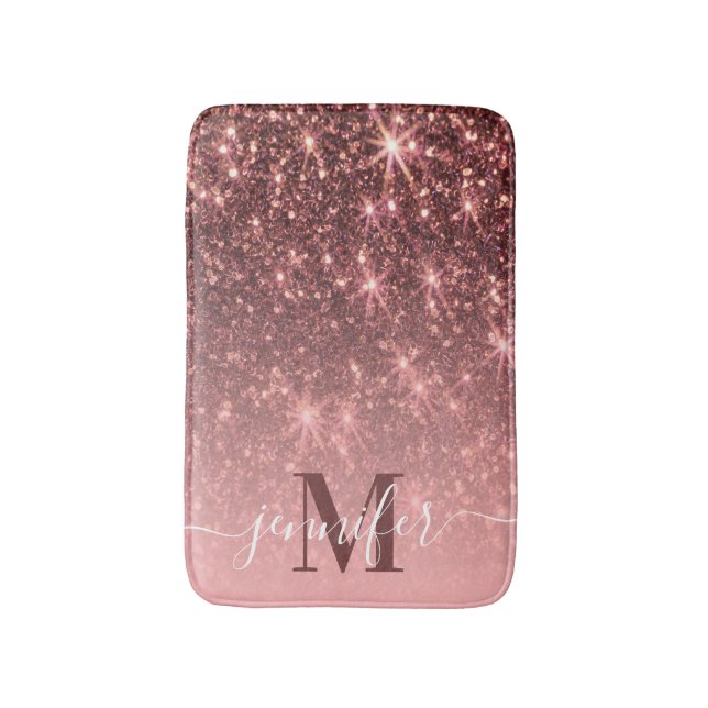 Niedliche Rose Gold Glitzer Badematte (Vorderseite Vertikal)