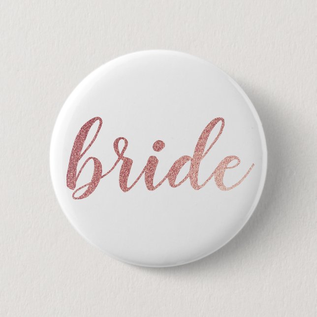 Niedliche Rose Gold Glitzer Bridge Button (Vorderseite)