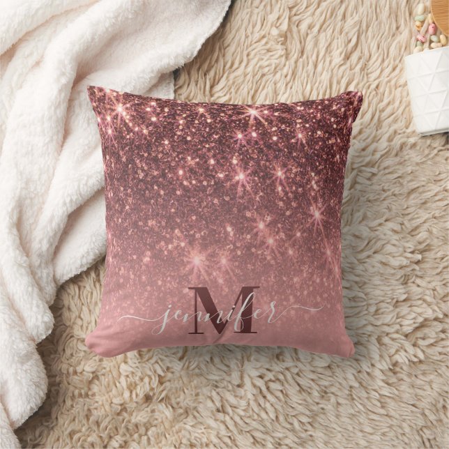 Niedliche Rose Gold Glitzer Kissen (Decke)