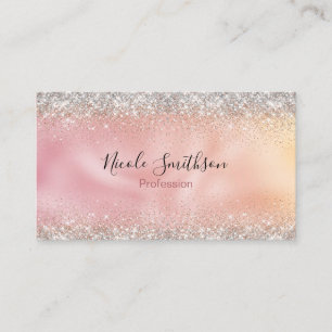 Niedliche Rose Gold Imitate Silber Glitzer Monogra Terminkarte