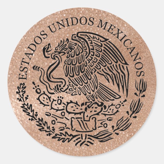 Niedliche Rose Gold Mexico Pass Aufkleber (Vorderseite)