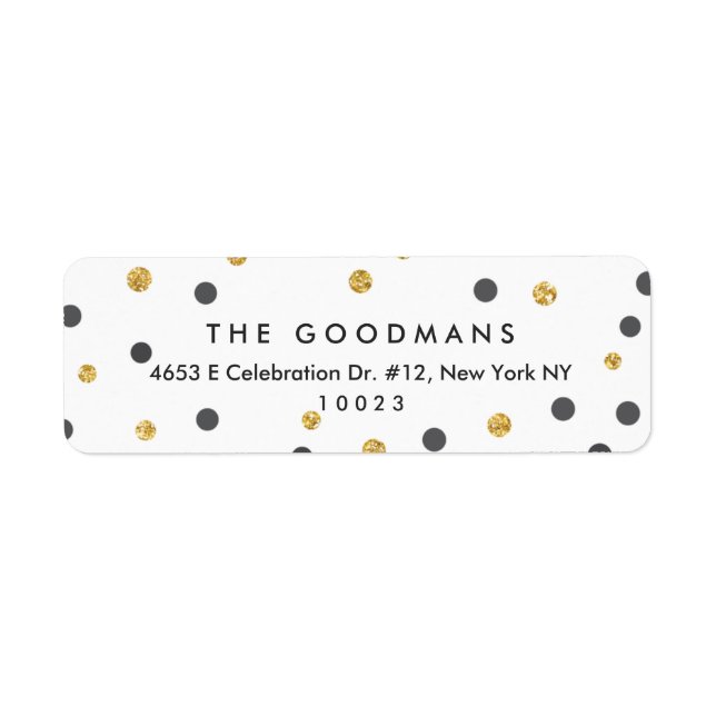 Niedliche Rose Gold Polka Dots Rücksendeadressen-A (Vorne)
