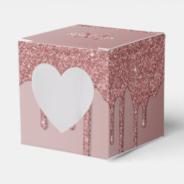 Niedliche Rose Gold Sparkle Glitzer Tropfen Monogr Geschenkschachtel