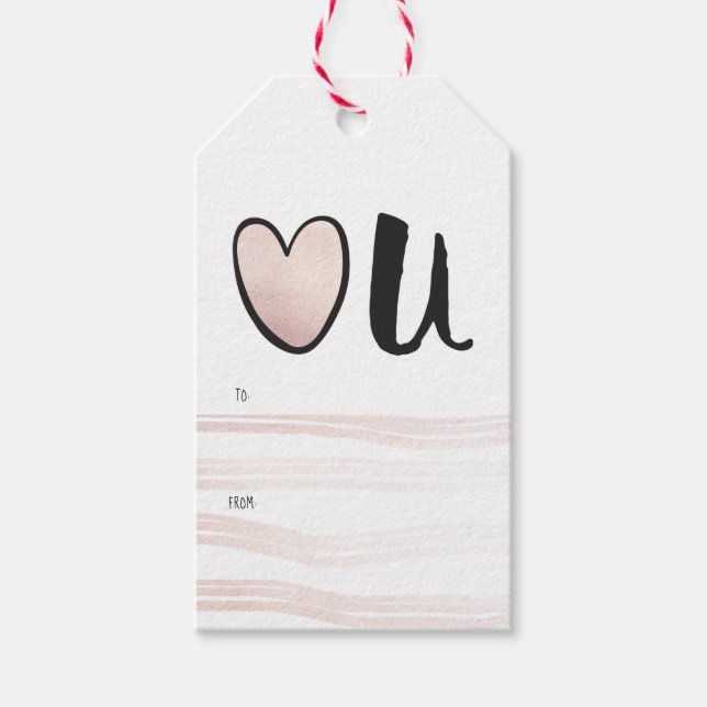 Niedliche Rose Goldenes Herz Sie Valentinstag Geschenkanhänger (Vorderseite)