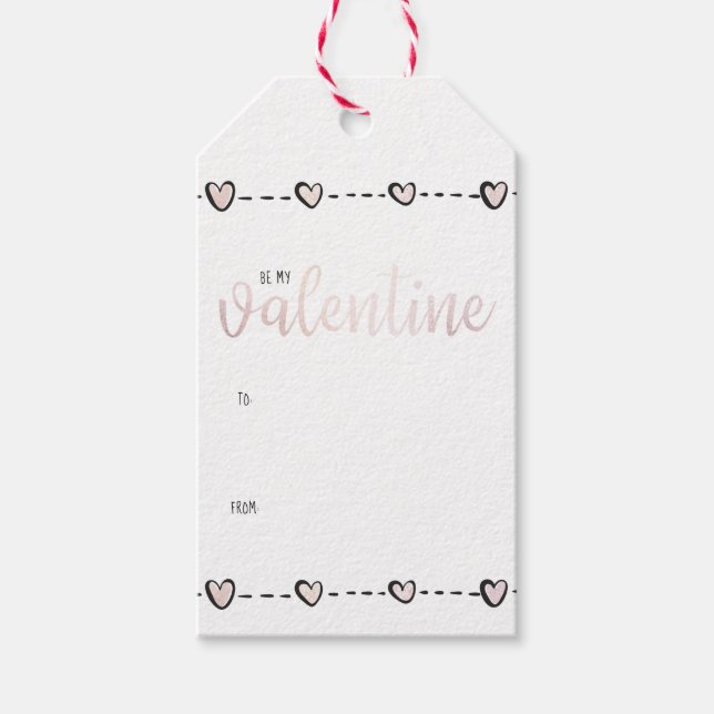 Niedliche Rose Goldenes Herz Valentinstag Geschenkanhänger (Vorderseite)