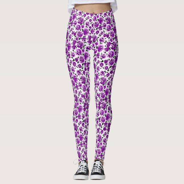 Niedliche Rose Leggings (Vorderseite)