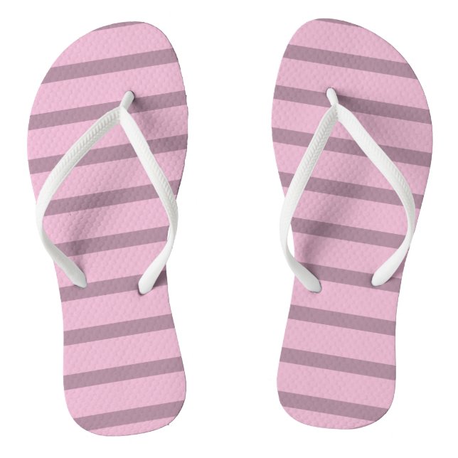 Niedliche Rose Rosa und Mauve Pair Flip Flops (Fußbett)