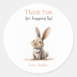 Niedliche Rose Vielen Dank Bunny Birthday Runder Aufkleber