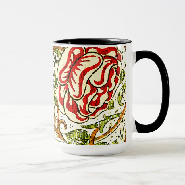 Niedliche Rose Vintag William Morris Wallpaper Tasse (Rechts)