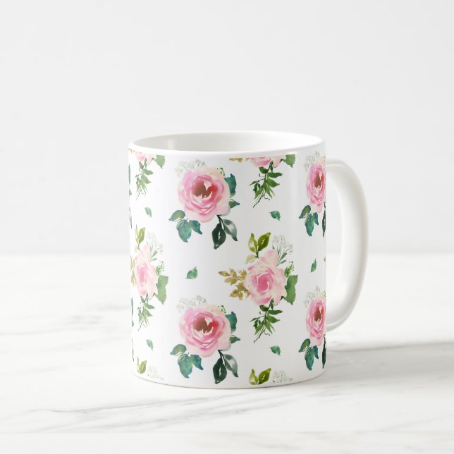 Niedliche Rosen Kaffeetasse (VorderseiteRechts)