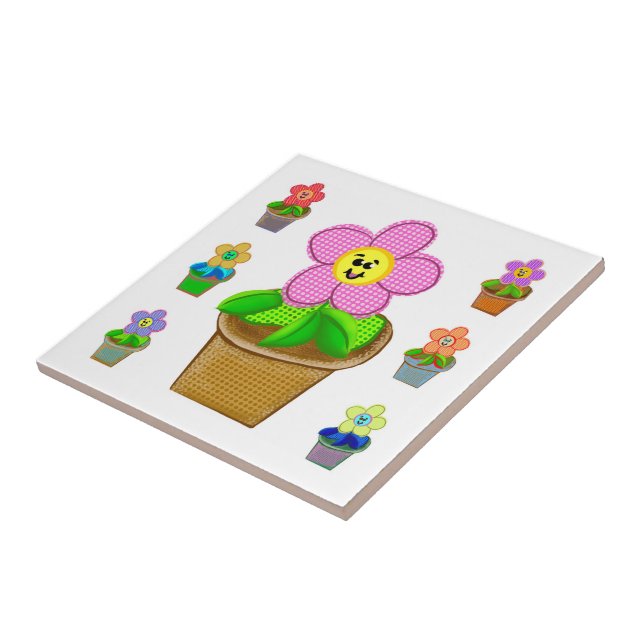 Niedliche Rosy Posy Blume Keramik Tile Fliese (Seite)