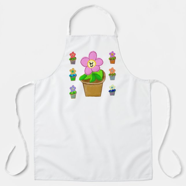 Niedliche rosy Posy gepolsterte Blume Große Schürz Schürze (Vorderseite)