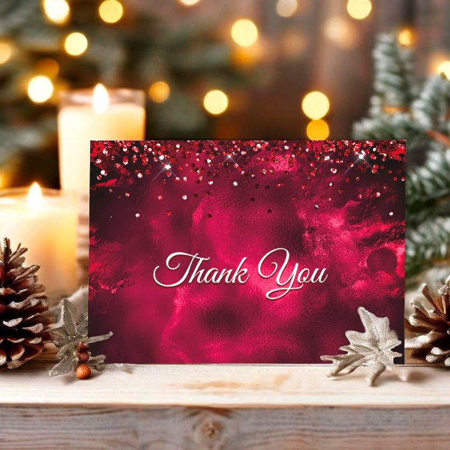 Niedliche Rot-Grün-Marmorkunst Dankeskarte (Von Creator hochgeladen)