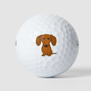 Niedliche Rote Dackel   Funny Cartoon Dackel Hund Golfball