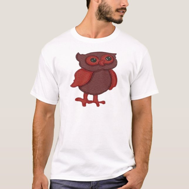 Niedliche rote Eule T-Shirt (Vorderseite)