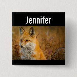 Niedliche Rote Fox Naturfotografie Button
