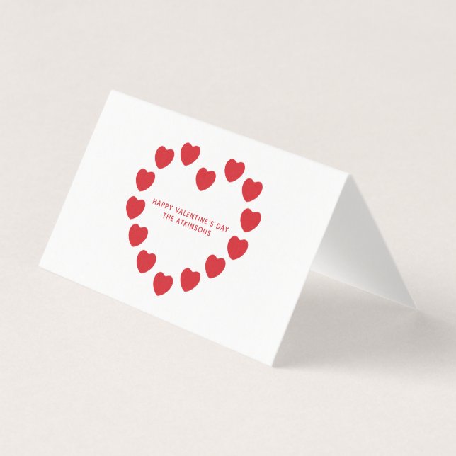 Niedliche rote Herzen Moderne Gebräuche Valentinst (Vorderseite)