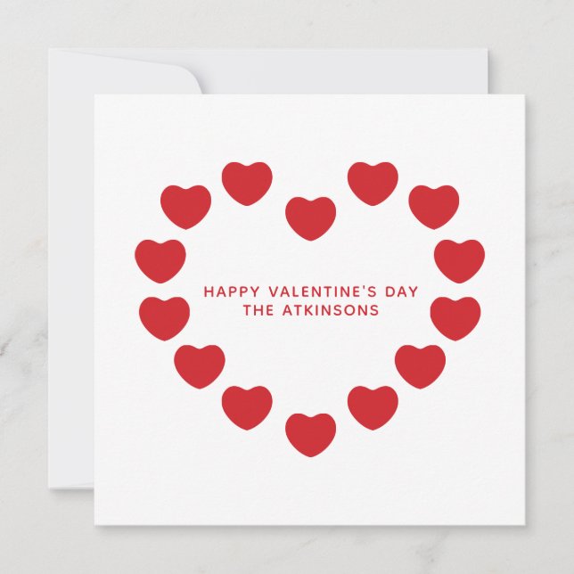 Niedliche rote Herzen Moderne Gebräuche Valentinst Karte (Vorderseite)