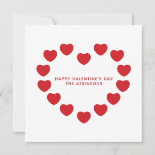 Niedliche rote Herzen Moderne Gebräuche Valentinst Karte