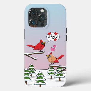 Niedliche Rote Kardinal Liebe Winterlandschaft Case-Mate iPhone Hülle