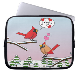 Niedliche Rote Kardinal Liebe Winterlandschaft Laptopschutzhülle