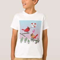 Niedliche Rote Kardinal Liebe Winterlandschaft