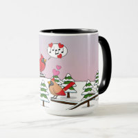 Niedliche Rote Kardinal Liebe Winterlandschaft