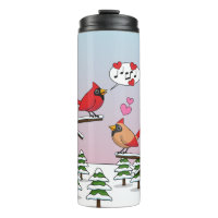 Niedliche Rote Kardinal Liebe Winterlandschaft