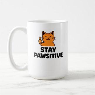 Niedliche rote Katze Daumen hoch Kaffeetasse