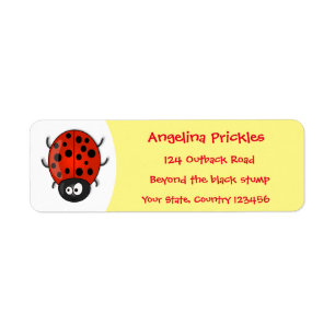 Niedliche , rote Ladybug-Cartoon-Abbildung