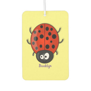 Niedliche , rote Ladybug-Cartoon-Abbildung Autolufterfrischer