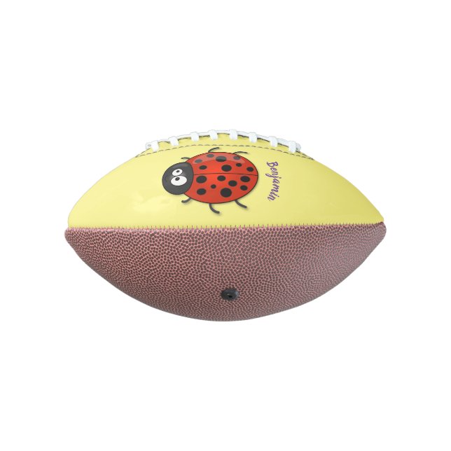 Niedliche , rote Ladybug-Cartoon-Abbildung Football (Gedreht 270)