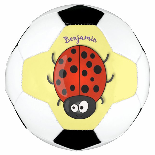 Niedliche , rote Ladybug-Cartoon-Abbildung Fußball (Vorderseite)