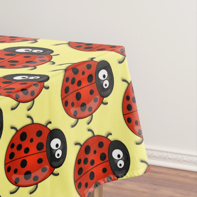Niedliche , rote Ladybug-Cartoon-Abbildung Tischdecke (Beispiel)