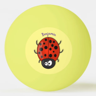 Niedliche , rote Ladybug-Cartoon-Abbildung Tischtennisball