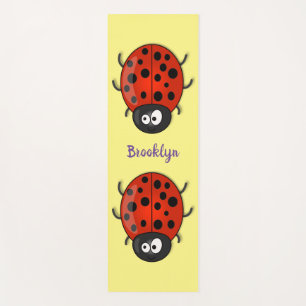 Niedliche , rote Ladybug-Cartoon-Abbildung Yogamatte