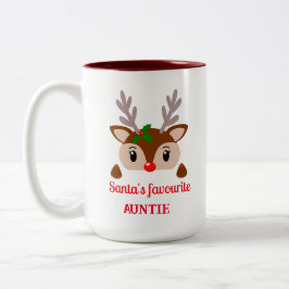 Niedliche Rote Nase Rentier, Kakaoherbst Zweifarbige Tasse