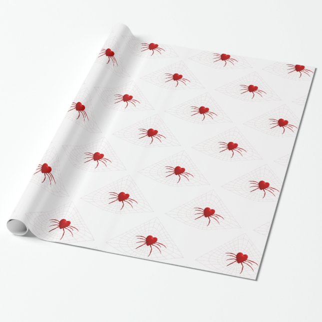 Niedliche Rote Orb-Weaver-Spinne Geschenkpapier (Ungerollt)