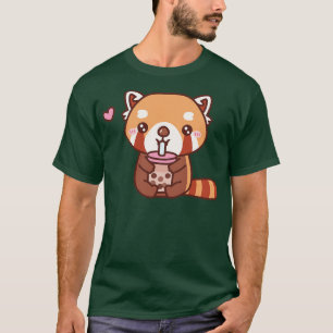 Niedliche Rote Panda-Lieben trinken Blasen-Tee 1 T-Shirt