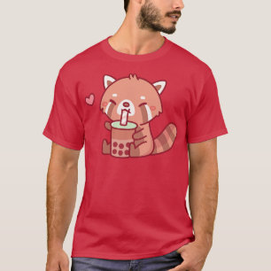 Niedliche Rote Panda-Lieben trinken Blasen-Tee T-Shirt