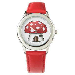 niedliche Rote Pilze Spaß Kinder Design Armbanduhr