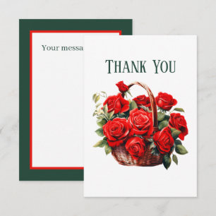 Niedliche rote Rosen hinzufügen Dankeskarte